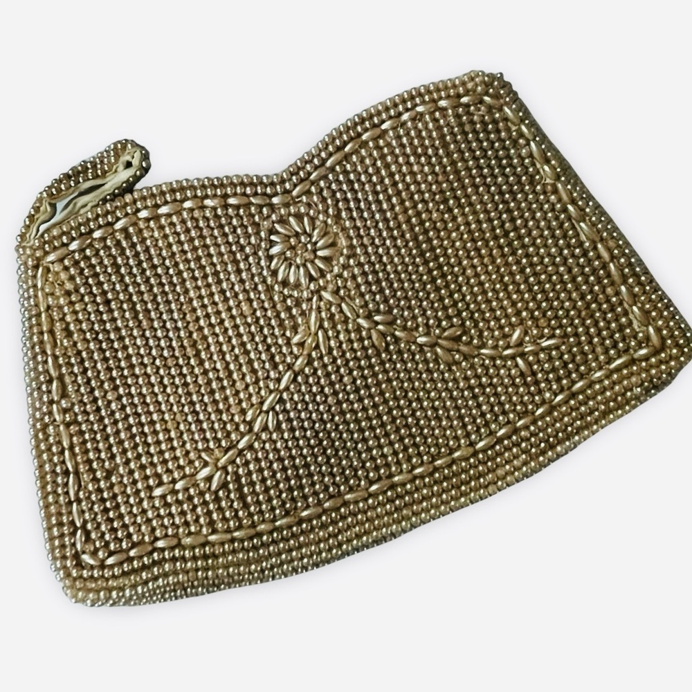 Vintage Made in Japan Cream Beaded Clutch - Picture 1 of 7